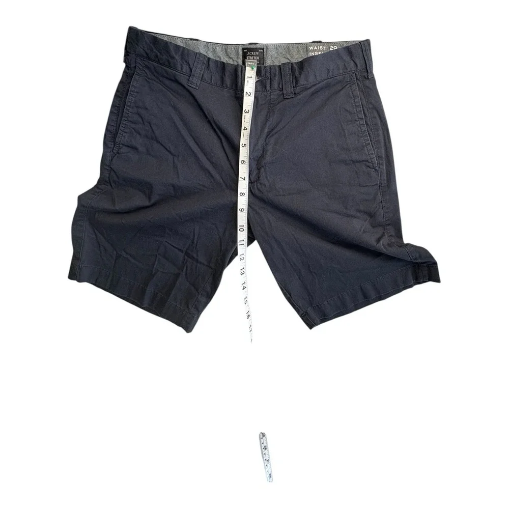 J.Crew Stretch Chino Shorts Mens 29 Navy Blue Flat Front 9